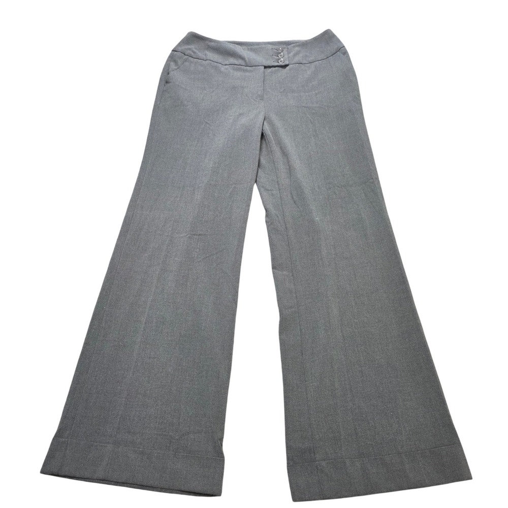 Kim Rogers Signature Wide Leg Dress Pants Women's Size 12 Gray Stretch Office
